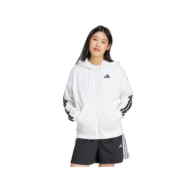 Adidas Womens Essentials 3-Stripes Full-Zip Fleece Hoodie