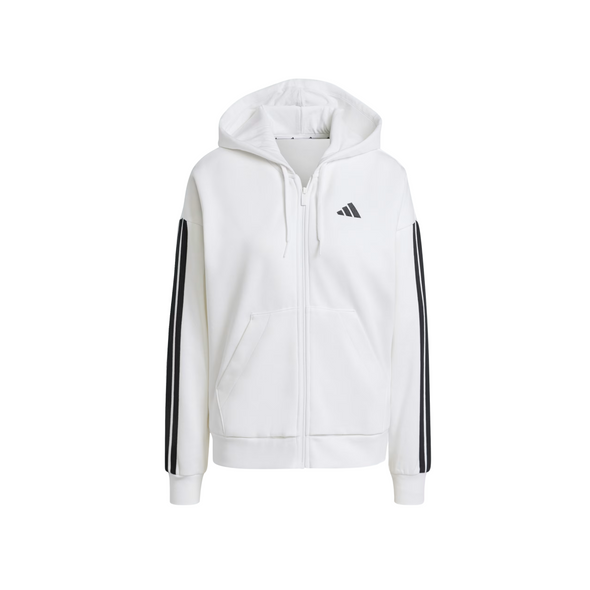 Adidas Womens Essentials 3-Stripes Full-Zip Fleece Hoodie