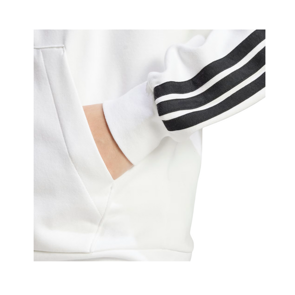Adidas Womens Essentials 3-Stripes Full-Zip Fleece Hoodie